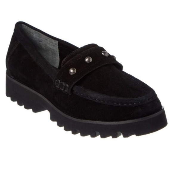 Pliner Suede Lug Sole Regina Loafers 